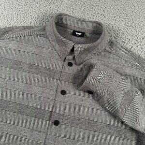 PXG Parsons Xtreme Golf Mens Flannel SnapOver Shirt Jacket Gray Check Size Small